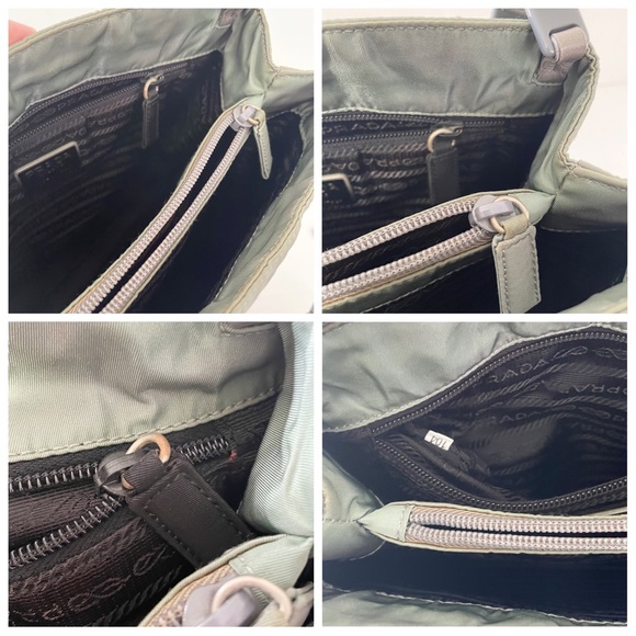 Prada gray Tessuto nylon plexiglass and leather vintage shoulder bag - Picture 7 of 9